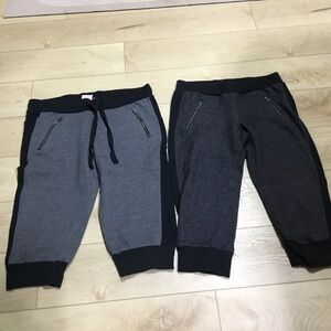 2 Pieces Ardene Kids' Charcoal and Black Knees Lenght Joggers